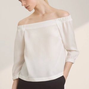 Aritzia Ivory Babaton Rodrigo Off-shoulder Blouse